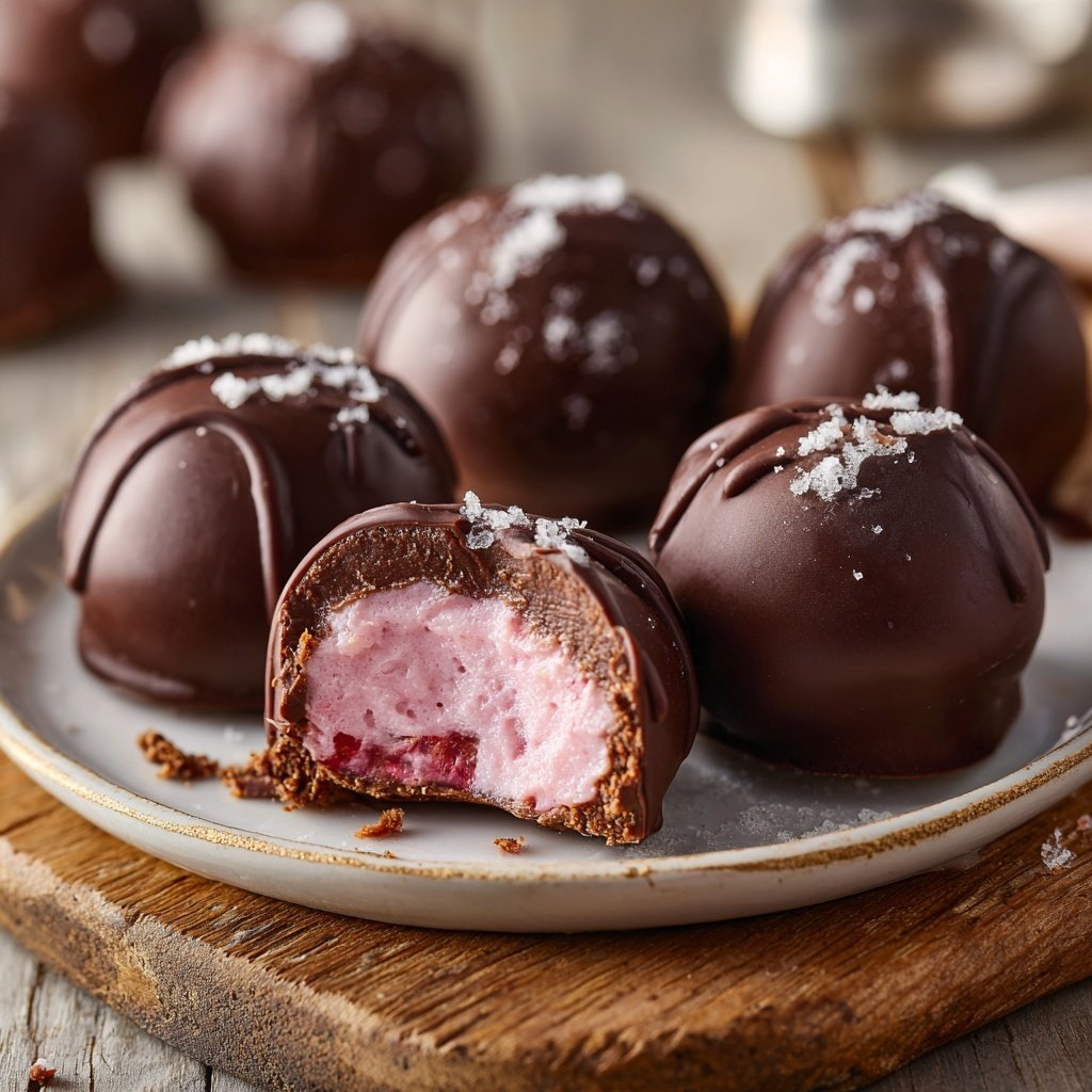 Pralinen mit Erdbeerfüllung