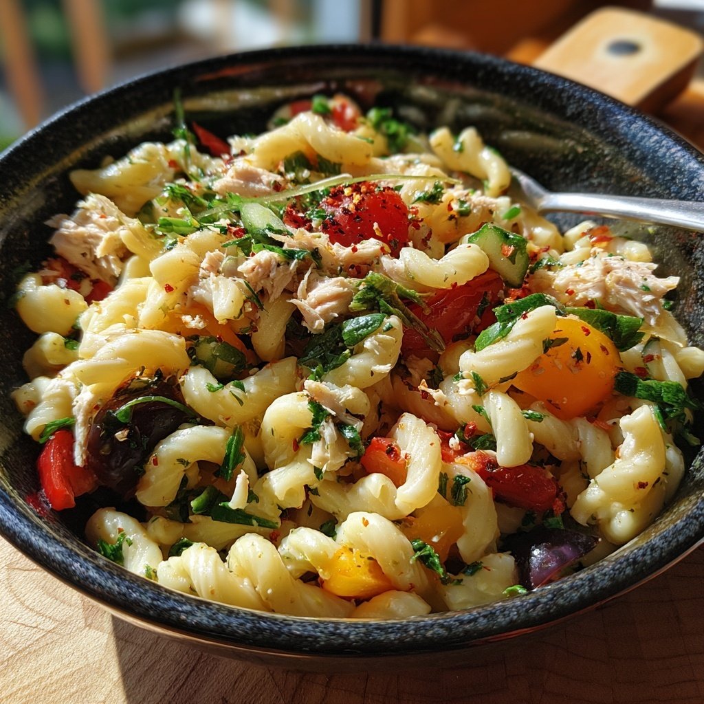 Mediterraner Nudelsalat Mit Thunfisch
