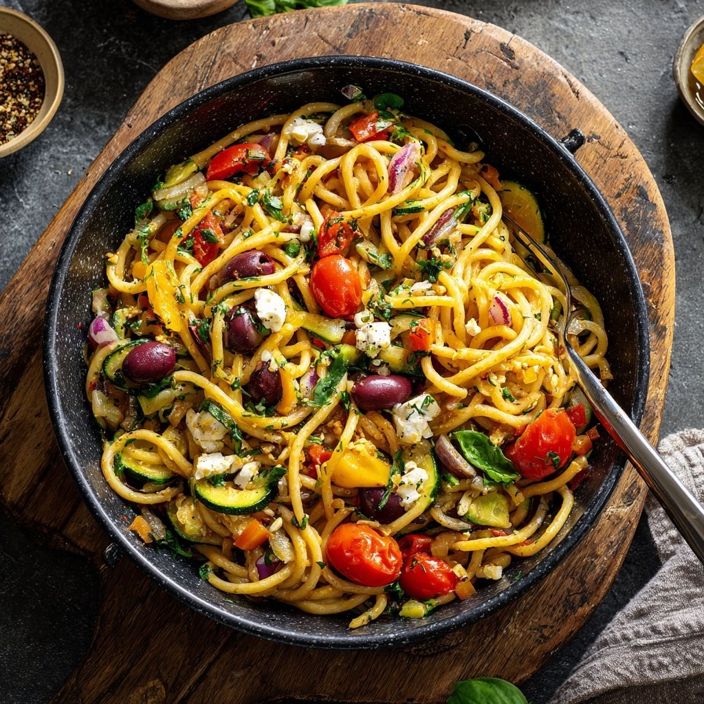 Mediterraner Nudelsalat Mit Zitronen Dressing