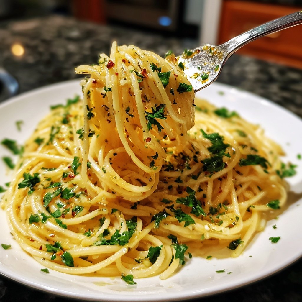 Spaghetti mit Zitronen-Knoblauch-Öl