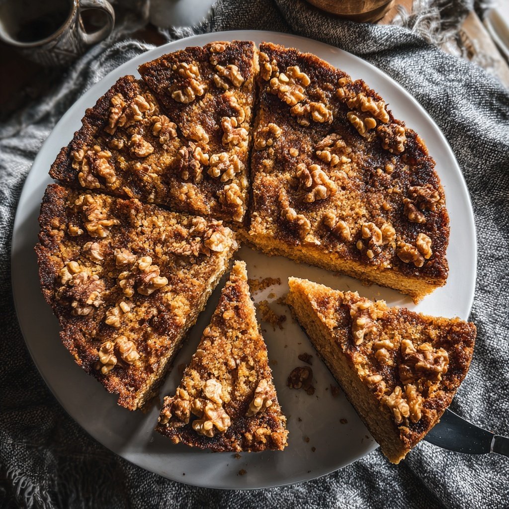 Karottenkuchen Mit Walnuss Topping
