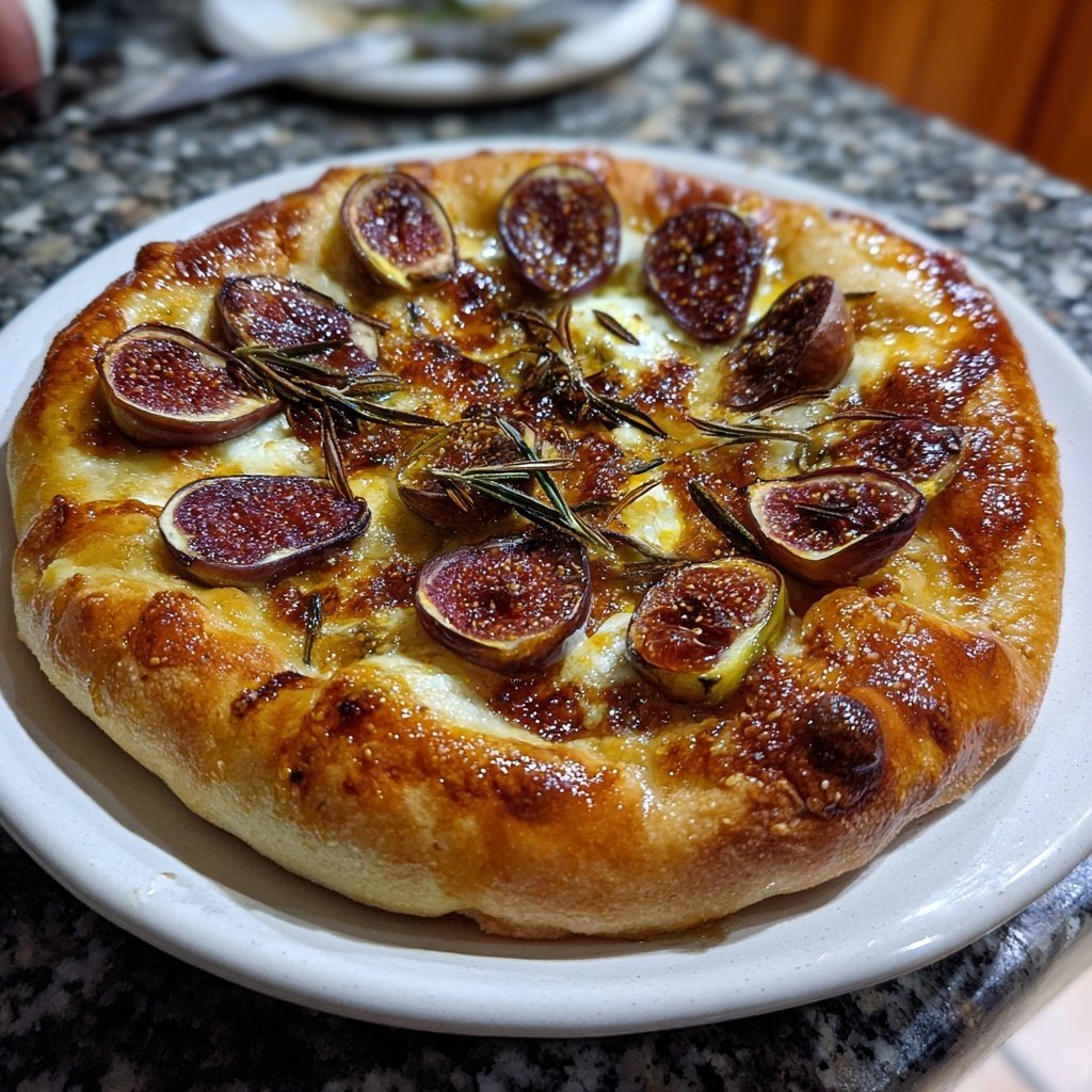 Pizza mit Feigen, Honig und Rosmarin