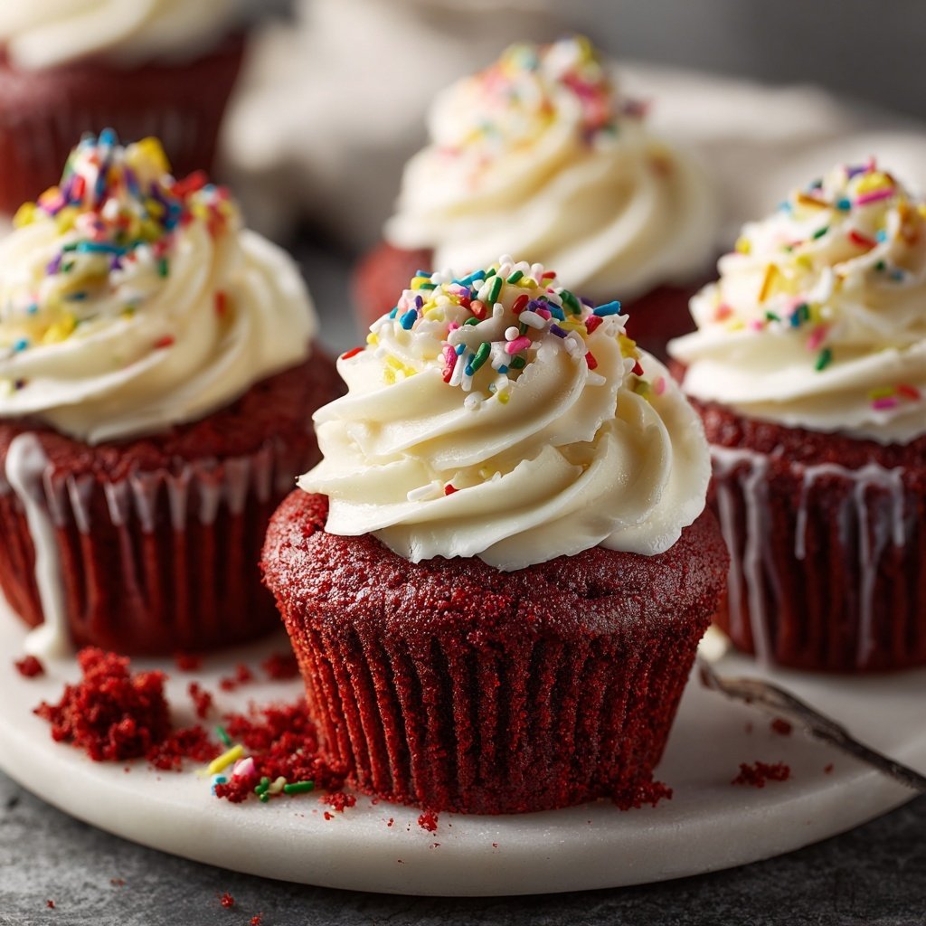 Red-Velvet-Cupcakes zum Valentinstag